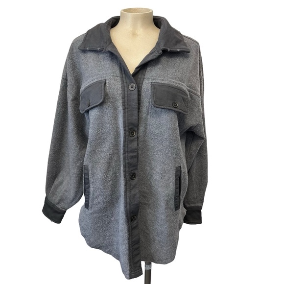 NWT Free People Ruby Jacket Incense Gray Medium Oversized Slouchy Shacket - Picture 2 of 7